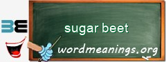 WordMeaning blackboard for sugar beet